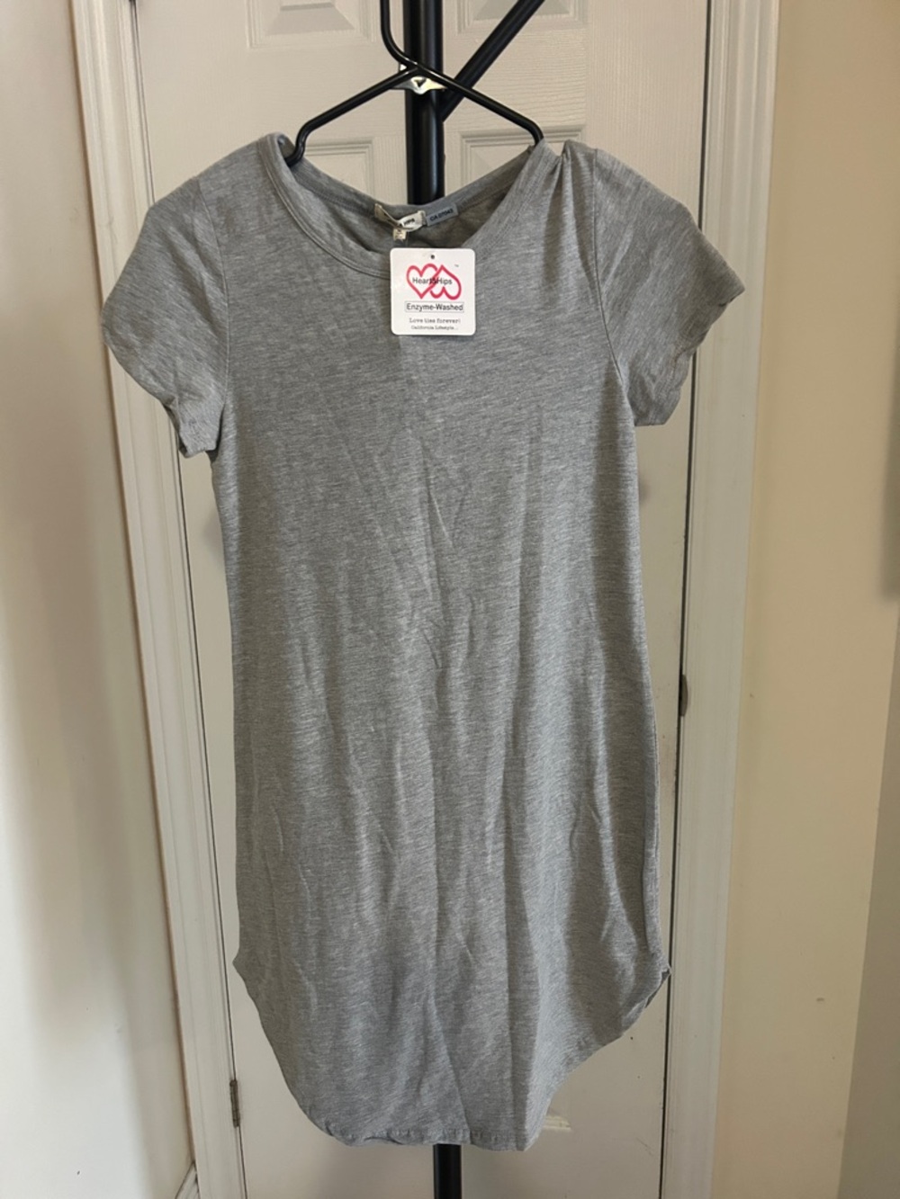 Heart Hips Gray Enzyme-Washed Tee Dress